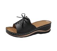 Genérico Sandalias De Plataforma Cuña Mujer Verano Para Con Huecas Gruesa Y Talla Grande Zapatos Esparto Playa Cuñas Zapato Ortopedico Dorados Comodas Ortopedicos Ortopedicas Zapatillas Casa Negro 40