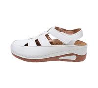 Genérico Sandalias De Puntera Cerrada Mujer, Sandalias Mujer Verano Cómodo Cuentos, Plantillas Suave Antideslizante Calado Transpirable, Ortopédico Con Scratch Zapatos Para Senderismo Deporte Trabajo