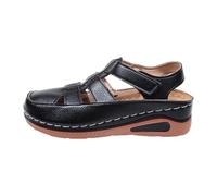 Genérico Sandalias De Puntera Cerrada Mujer, Sandalias Mujer Verano Cómodo Cuentos, Plantillas Suave Antideslizante Calado Transpirable, Ortopédico Con Scratch Zapatos Para Senderismo Deporte Trabajo