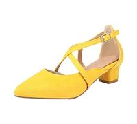 Genérico Sandalias de tacón bajo con hebilla de cuero para mujer, de comercio exterior, primavera grande, con espalda hueca