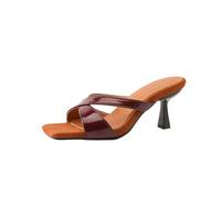 Genérico Sandalias De Tiras Cruzadas para Mujer | Tacones Mule De TacóN Bajo Sandalias De Verano De Puntera Abierta Descubierta Sandalias De Vestir