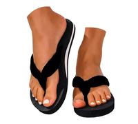Genérico Sandalias de verano con soporte para el arco del pie, esterilla de yoga, cómodas, para verano, playa, caminar, cojín, sandalias de punto interior y mujer cómodas para pies, Le Noir, 40 EU