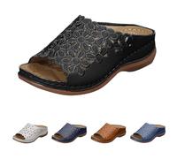 Generico Sandalias de verano para mujer, casuales, pantuflas con punta abierta, sandalias ortopédicas con cuña sandalia soporte arco elegantes plataforma slippers caminata senderismo zapatos playa