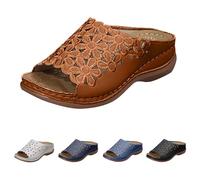 Generico Sandalias de verano para mujer, casuales, pantuflas con punta abierta, sandalias ortopédicas con cuña sandalia soporte arco elegantes plataforma slippers caminata senderismo zapatos playa