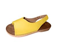 Genérico Sandalias de verano para mujer con hebilla y parches, sandalias planas con cuña, informales, ligeras, de talla grande