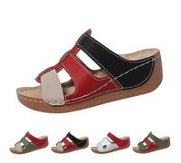 Generico Sandalias de verano para mujer, informales, sandalia ortopédica, abiertas, soporte de arco, pantuflas empeine de piel, moda, senderismo, ligeras, plataformas, cómodas, mar, casa, piscina
