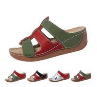 Generico Sandalias de verano para mujer, informales, sandalia ortopédica, abiertas, soporte de arco, pantuflas empeine de piel, moda, senderismo, ligeras, plataformas, cómodas, mar, casa, piscina