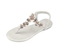 Genérico Sandalias de verano para mujer, versión coreana, con diamantes de imitación, de gran tamaño, con clip para la playa