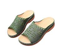Genérico Sandalias Dedo Mujer con Aberturas para Mujer,Ideales para Un Look Casual de Verano para Pasear Por La Orilla Del Mar (ejercito verde, 37)