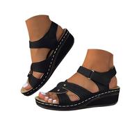 Genérico Sandalias Deportivas Ortopédicas para Mujer Calzados de Cuña para Trekking Caminar Zapatos Comodas Elegantes Transpirables Piel Anchas Moda Sandalias Bobo de Playa Arco de Apoyo