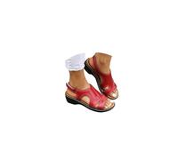 Genérico Sandalias Deportivas Ortopédicas para Mujer Calzados de Cuña para Trekking Caminar Zapatos Comodas Elegantes Transpirables Piel Anchas Moda Sandalias Bobo de Playa Arco de Apoyo
