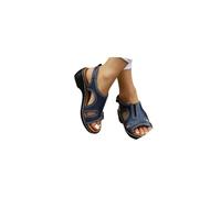 Genérico Sandalias Deportivas Ortopédicas para Mujer Calzados de Cuña para Trekking Caminar Zapatos Comodas Elegantes Transpirables Piel Anchas Moda Sandalias Bobo de Playa Arco de Apoyo