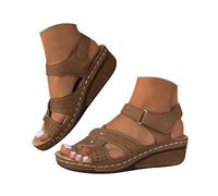 Genérico Sandalias Deportivas Ortopédicas para Mujer Calzados de Cuña para Trekking Caminar Zapatos Comodas Elegantes Transpirables Piel Anchas Moda Sandalias Bobo de Playa Arco de Apoyo