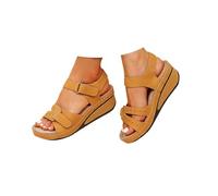 Genérico Sandalias Deportivas Ortopédicas para Mujer Calzados de Cuña para Trekking Caminar Zapatos Comodas Elegantes Transpirables Piel Anchas Moda Sandalias Bobo de Playa Arco de Apoyo