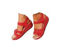 Genérico Sandalias Deportivas Ortopédicas para Mujer Calzados de Cuña para Trekking Caminar Zapatos Comodas Elegantes Transpirables Piel Anchas Moda Sandalias Bobo de Playa Arco de Apoyo