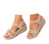 Genérico Sandalias Deportivas Ortopédicas para Mujer Calzados de Cuña para Trekking Caminar Zapatos Comodas Elegantes Transpirables Piel Anchas Moda Sandalias Bobo de Playa Arco de Apoyo