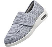Genérico Sandalias Diabéticas Zapatillas para Rehabilitación Zapatos Preventivos de Salud Ajustables Zapatillas para Caminar Zapatos Ortopédicos para la Hinchazón del Pie(Light Grey,48 EU)