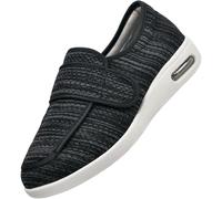 Genérico Sandalias Diabéticas Zapatillas para Rehabilitación Zapatos Preventivos de Salud Ajustables Zapatillas para Caminar Zapatos Ortopédicos para la Hinchazón del Pie(Black gray,42 EU)