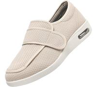 Genérico Sandalias Diabéticas Zapatillas para Rehabilitación Zapatos Preventivos de Salud Ajustables Zapatillas para Caminar Zapatos Ortopédicos para la Hinchazón del Pie(Caqui,54 EU)