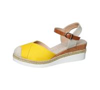 Genérico Sandalias Esparto Mujer Verano Cuñas Elegantes Alpargatas Valencianas Esparteñas Cuña Baja Sandals Vestir Calzado Comodas Zapatillas Cerradas por Delante Sapatos Plataforma Shoes Hebilla