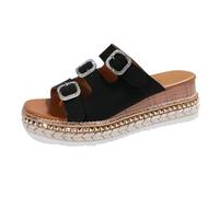 Genérico Sandalias Fascitis Plantar Mujer Chinelos Mulher Zapatillas de Mujer para Primavera,Verano Y Otoño,con Una Sola Palabra,con de Pez,para Uso Exterior,Sandalias Minimalistas (Black,38)