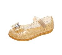 Genérico Sandalias Gelatina Niñas Vestir Cumpleaños Toddler Cosplay Zapatos Verano (Gold, 30 Little Child)