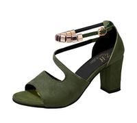 Genérico Sandalias informales con y ligera para mujer - sandalias huecas de estilo y talla para uso diario y viajes profesionales en Europa (Army Green, 45)