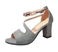Genérico Sandalias informales con y ligera para mujer - sandalias huecas de estilo y talla para uso diario y viajes profesionales en Europa (Grey, 43)