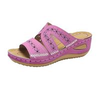 Genérico Sandalias lip mujer chanclas playa gelatina cristal estudiantes femeninas ropa m da coreana planas verano Zapatos Elegantes Mujer ligeros cómodos brillo (Purple, 42)
