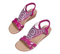 Genérico Sandalias Mujer Blancas Zapatos Ortopedicos Mujer Zapatos de Calcetines Largos para Adulta Calcetines para Verano Color Sólido Resbalón En Sandalias (Hot Pink,37)