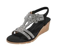 Genérico Sandalias mujer calzado verano mujer cuña abierto cuñas bohemias confortables para caminatas largas y actividades exteriores mujers
