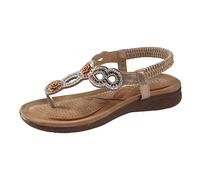 Genérico Sandalias Mujer Comodas Confort Elegantes Playa Verano Planas Atadas Al Tobillo Doradas Marrones De Negras Hippies Blancas Sandalia Mulher Ancho Especial Zapatos Cómodas Anchas Chica40