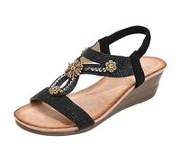 Genérico Sandalias mujer comodas sandalia cuña cómoda mujer sandalias con plataforma bohemia ajuste natural para uso diario y paseos veraniegos sandalia