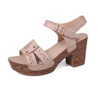 Genérico Sandalias Mujer Comodas-Sandalias de tacón para mujer verano elegantes y cómodas ideales para ocasiones informales trabajo vacaciones y citas con diseño abierto sin cordones