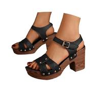 Genérico Sandalias Mujer Comodas-Sandalias de tacón para mujer verano elegantes y cómodas ideales para ocasiones informales trabajo vacaciones y citas con diseño abierto sin cordones