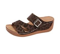 Genérico Sandalias Mujer Comodas Vestir Chanclas de Pala Zapatillas de Verano para Mujer con Diseño Pez Y Una Palabra Sencilla para,Estilo Rockero,Sandalia Plana (Brown,42)