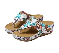 Genérico Sandalias Mujer Comodas Zapatos de Verano Mujer Women's Open Toe Summer New Casual Fashion Fish Mouth In The Heel Thick Bottom Slope with Slippers Sandalias 43 Playa Verano (Beige,37)