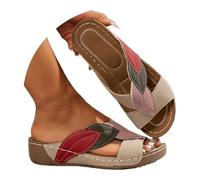 Genérico Sandalias Mujer Con Cómodo De Verano Para Tiras Gruesas Y Tacón Bajo Coloridas Playa Zapatos Dorados Zapatillas Casa Chanclas Cuña Barefoot Ortopedicas Sandalia Comoda Esparto Cuñas