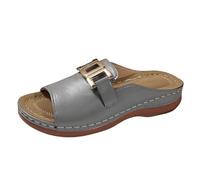 Genérico Sandalias Mujer Con Cuña De Mujer Zapatillas Gruesas Para 2026 Nuevas Borde Talla Grande Informales A La Hebilla Metal Sencilla Casuales Pez Zapato Verano Casa Zuecos Esparto