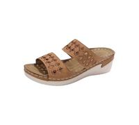 Genérico Sandalias Mujer Con Cuña De Playa Tacón Bajo Para Mujer Informales Huecas Plataforma Verano Zapatos Cuñas Casa Comodos Ortopedicos Zapato Ortopedico Zapatillas Ortopédicas Planos Caqui 43