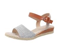 Genérico Sandalias Mujer Cuña Cómodas Zapatos Ortopedicos Sandalias de Mujer con Una Tira,Tacón Bajo,Hebilla de Pez,Gruesa Y Punta Abierta para Playa Elegantes Verano (Grey,37)