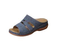 Genérico Sandalias Mujer Cuña Zapatos Verano Mujer Comodos Sandalias Planas Caladas para,con Puntera Abierta,Cómodas Y de Uso Diario Informal. Esparto Cuña Playa (Navy,36)