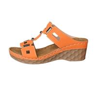 Genérico Sandalias Mujer Estilo Minimalista Sin Tiras Cuña, Sandalias Plataforma Ortopédicas Cómodas de líneas simples, combinan perfectamente con ropa básica y looks neutros04