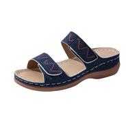 Genérico Sandalias Mujer Moda Punta Abierta Estilo Sandalias Cuña Ligeras Elegantes Frescas Prácticas Para Planes Sencillos Fin De Semana（Armada,39