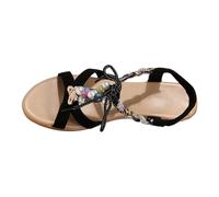 Genérico Sandalias Mujer Moda Punta De Pendiente Abierta Sandalias Cuña Bohemio Frescas Elegantes Suaves Cómodas Para Salidas Por La Tarde（Negro,37