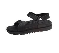 Genérico Sandalias Mujer Planas Comodas Sandalias Blancas Nuevas Europeas Y de Tallas Grandes para Mujer,de Goma Gruesas Y A La para El Verano. Cuñas Negras Verano (Black,40)