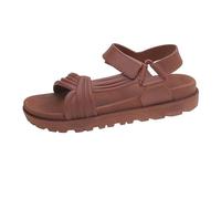 Genérico Sandalias Mujer Planas Comodas Sandalias Blancas Nuevas Europeas Y de Tallas Grandes para Mujer,de Goma Gruesas Y A La para El Verano. Cuñas Negras Verano (Coffee,38)