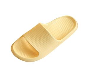 Genérico Sandalias Mujer Planas Comodas Sandalias de Verano Four Seasons Mujer Zapatillas Fondo Ligero Baño Antideslizante Punta Abierta Cómodo Color Sólido Estilo Zapatos Comodos (Yellow,38)