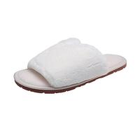 Genérico Sandalias Mujer Planas Comodas Sandalias de Verano Y Pantuflas para Mujer,Cálidas,de Felpa,A La,Tamaño Cómodo,Color Sólido,Más Pantuflas para Zapatos Verano (White,37)