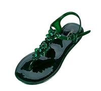 Genérico Sandalias Mujer Planas Pies Anchos Verano Vestir Flip Slippers Summer Flops Women'S Plástico Non Sandals T Buckle Women'S Sandalias Sandalia Deportivas Mujer Planas (Green,39)